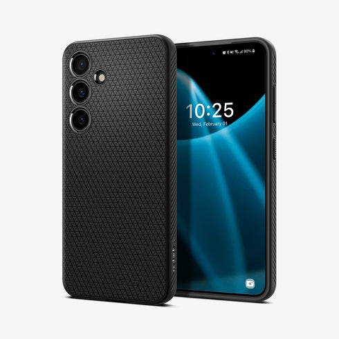 ACS07287 - Galaxy S24 Ultra Case Liquid Air in Matte Black showing the back